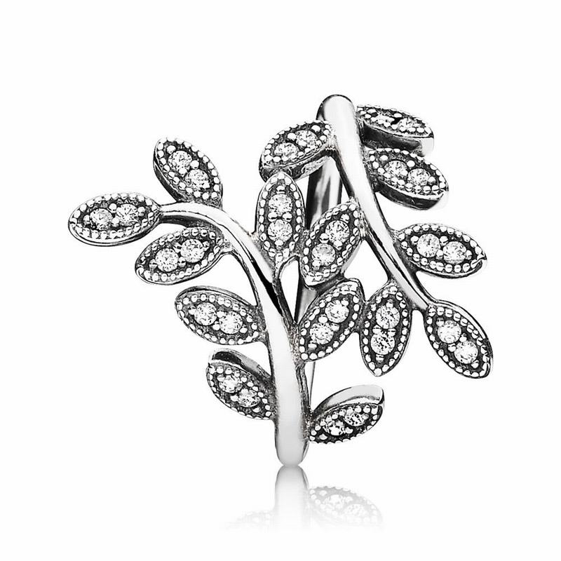 Pandora Sparkling Leaves Stackable Ring Clearance NZ, Sterling Silver (601437-XUG)